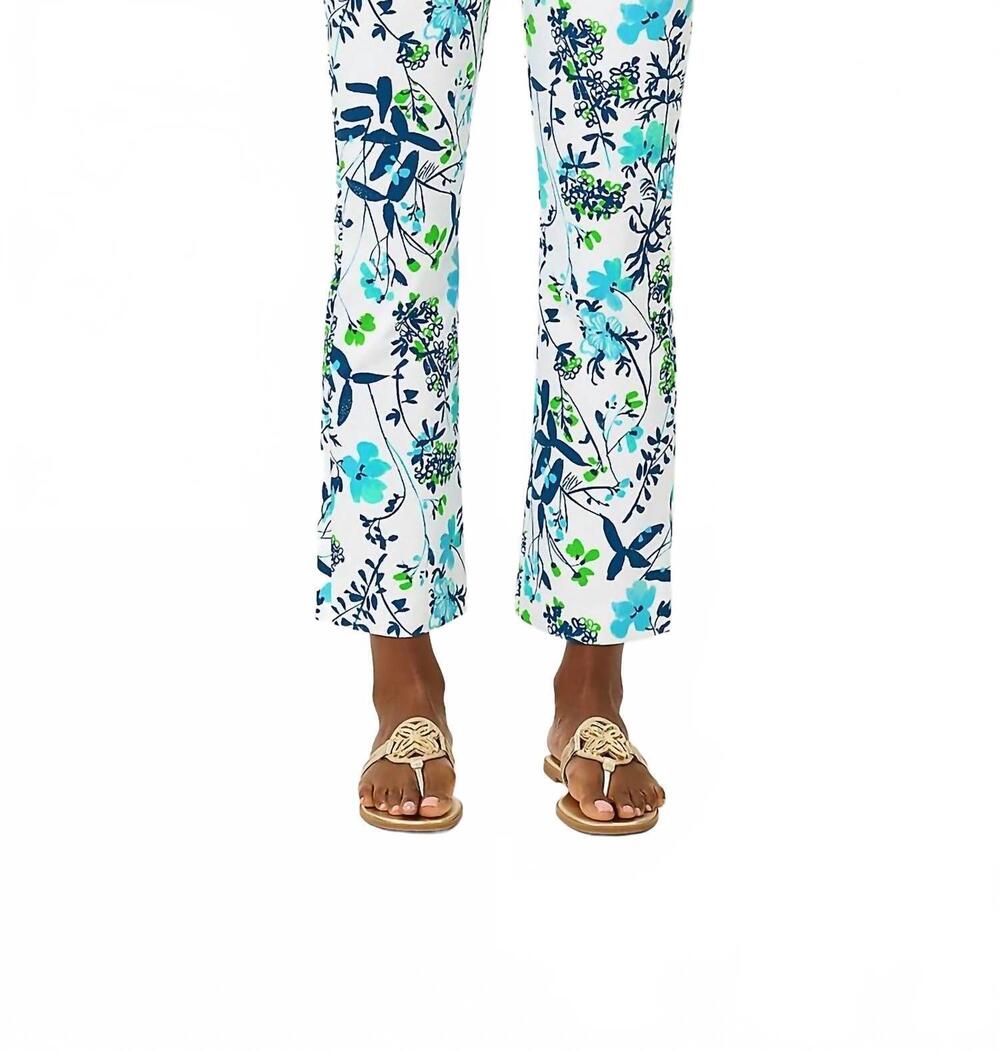 NEW LILLY PULITZER carwyn crop flare pants in resort white sea blooms